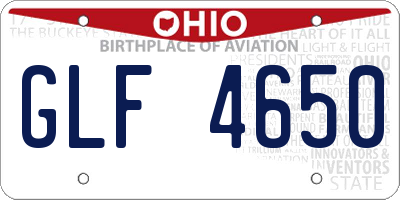 OH license plate GLF4650