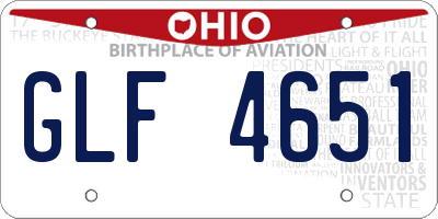 OH license plate GLF4651