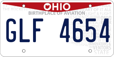 OH license plate GLF4654