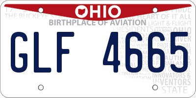 OH license plate GLF4665