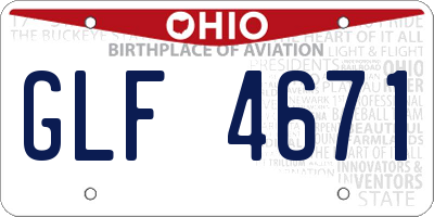 OH license plate GLF4671