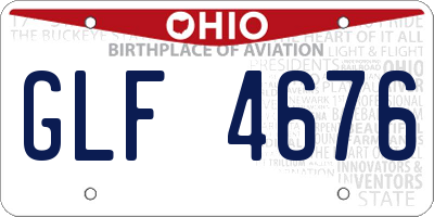 OH license plate GLF4676