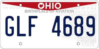 OH license plate GLF4689