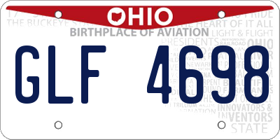 OH license plate GLF4698