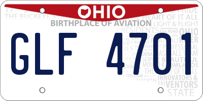OH license plate GLF4701