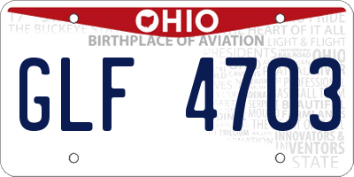 OH license plate GLF4703