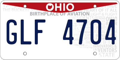 OH license plate GLF4704