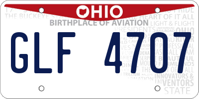 OH license plate GLF4707