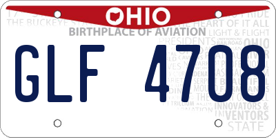 OH license plate GLF4708