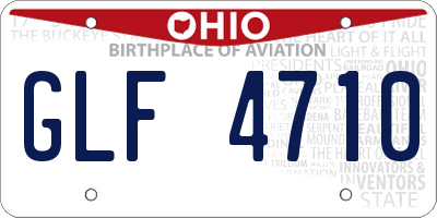 OH license plate GLF4710