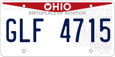 OH license plate GLF4715