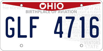 OH license plate GLF4716