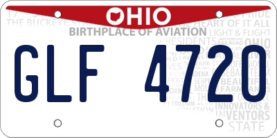 OH license plate GLF4720