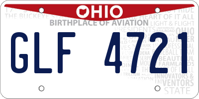 OH license plate GLF4721