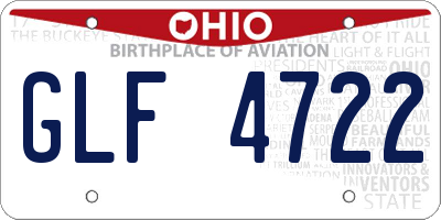 OH license plate GLF4722