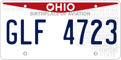 OH license plate GLF4723