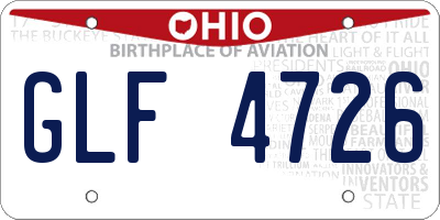 OH license plate GLF4726