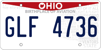 OH license plate GLF4736