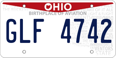 OH license plate GLF4742