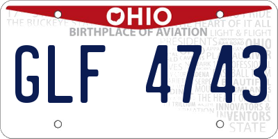 OH license plate GLF4743