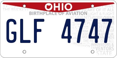 OH license plate GLF4747