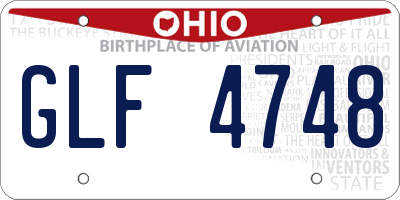 OH license plate GLF4748