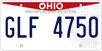 OH license plate GLF4750