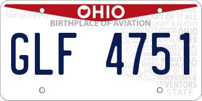 OH license plate GLF4751