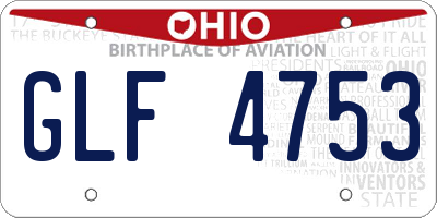 OH license plate GLF4753