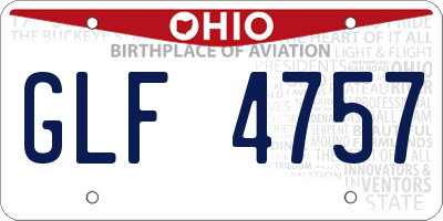 OH license plate GLF4757