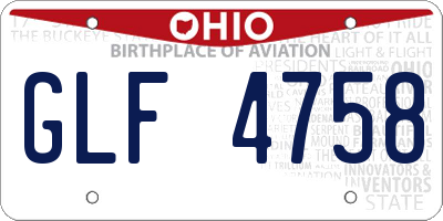 OH license plate GLF4758