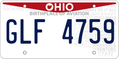 OH license plate GLF4759