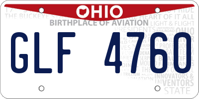 OH license plate GLF4760
