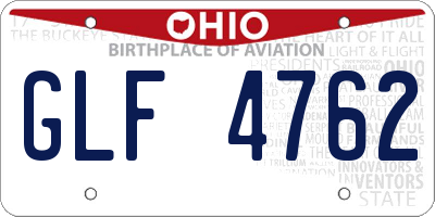 OH license plate GLF4762