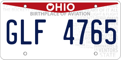 OH license plate GLF4765