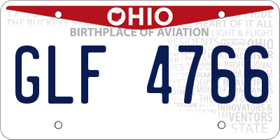 OH license plate GLF4766