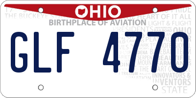 OH license plate GLF4770