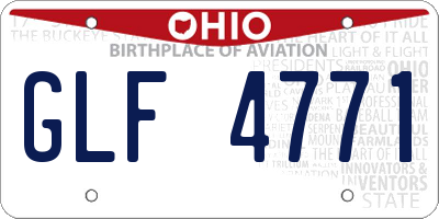 OH license plate GLF4771