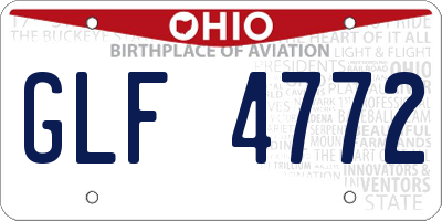 OH license plate GLF4772