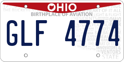 OH license plate GLF4774