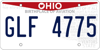OH license plate GLF4775