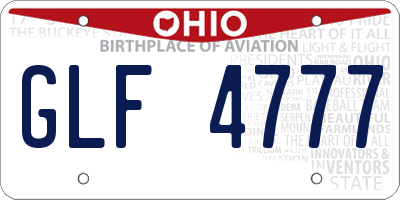 OH license plate GLF4777