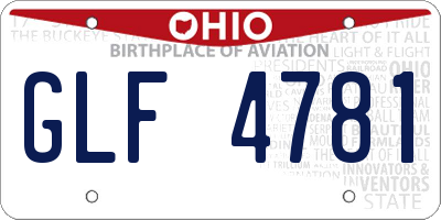 OH license plate GLF4781