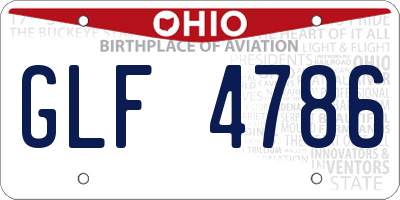OH license plate GLF4786