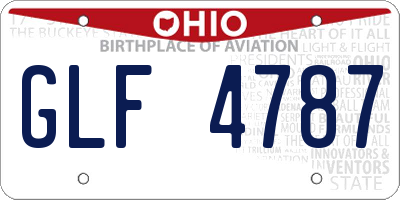 OH license plate GLF4787