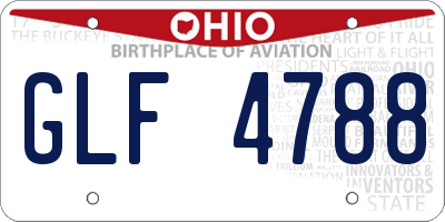 OH license plate GLF4788