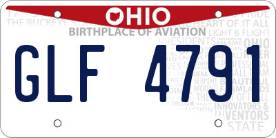 OH license plate GLF4791