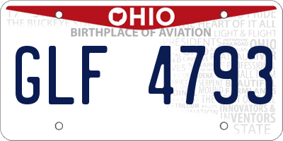 OH license plate GLF4793