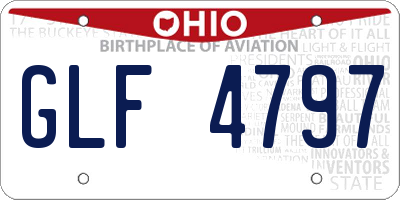 OH license plate GLF4797