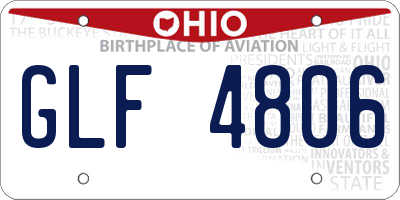 OH license plate GLF4806